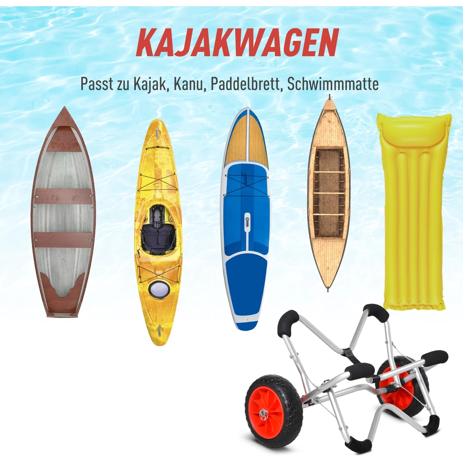 HOMCOM Bootswagen klappbar silber