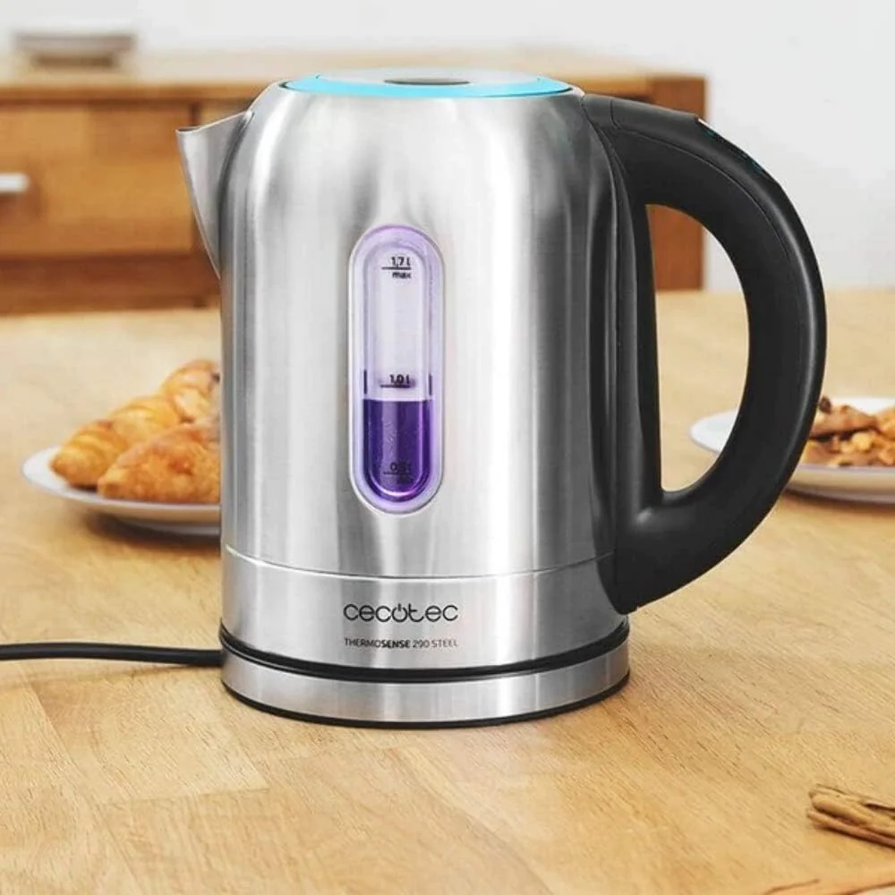 bouilloire électrique de 1,7L en acier inoxydable 2200W gris noir Ceco
