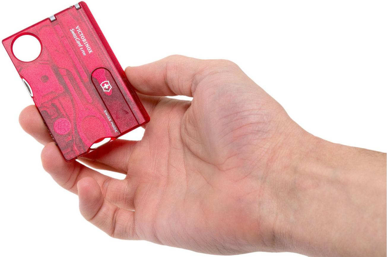 Victorinox SwissCard Lite transparant rood 0.7300.T