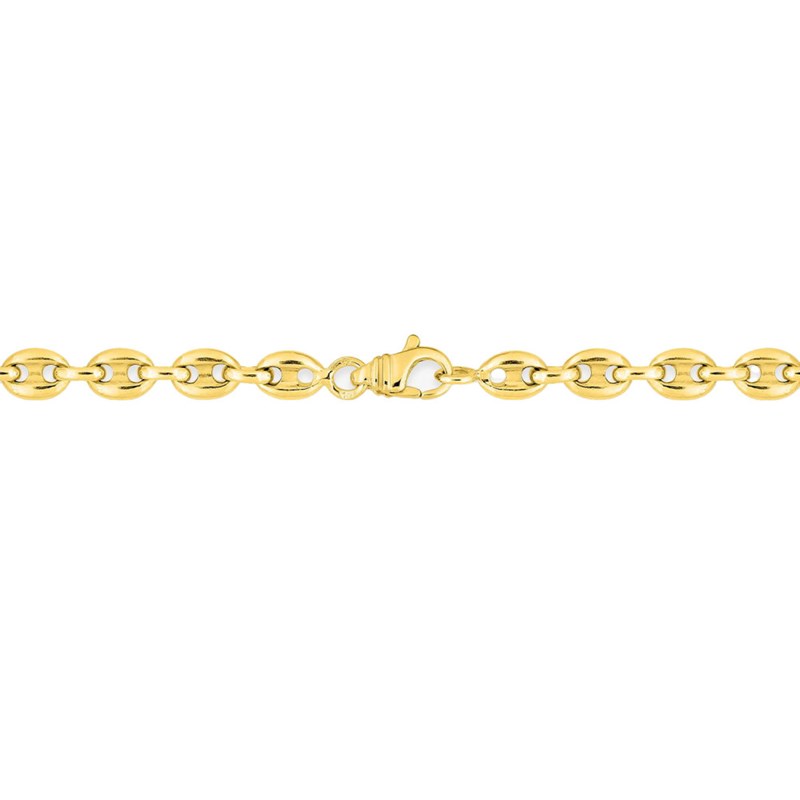 Bracelet Mixte 18 cm - Grain de café - Or 18 Carats - Largeur 4.5 mm