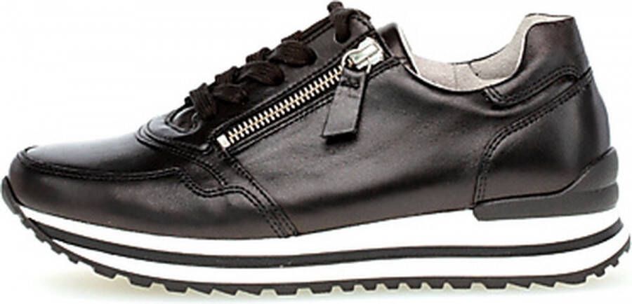 Gabor 528 Lage sneakers Leren Sneaker Dames Zwart