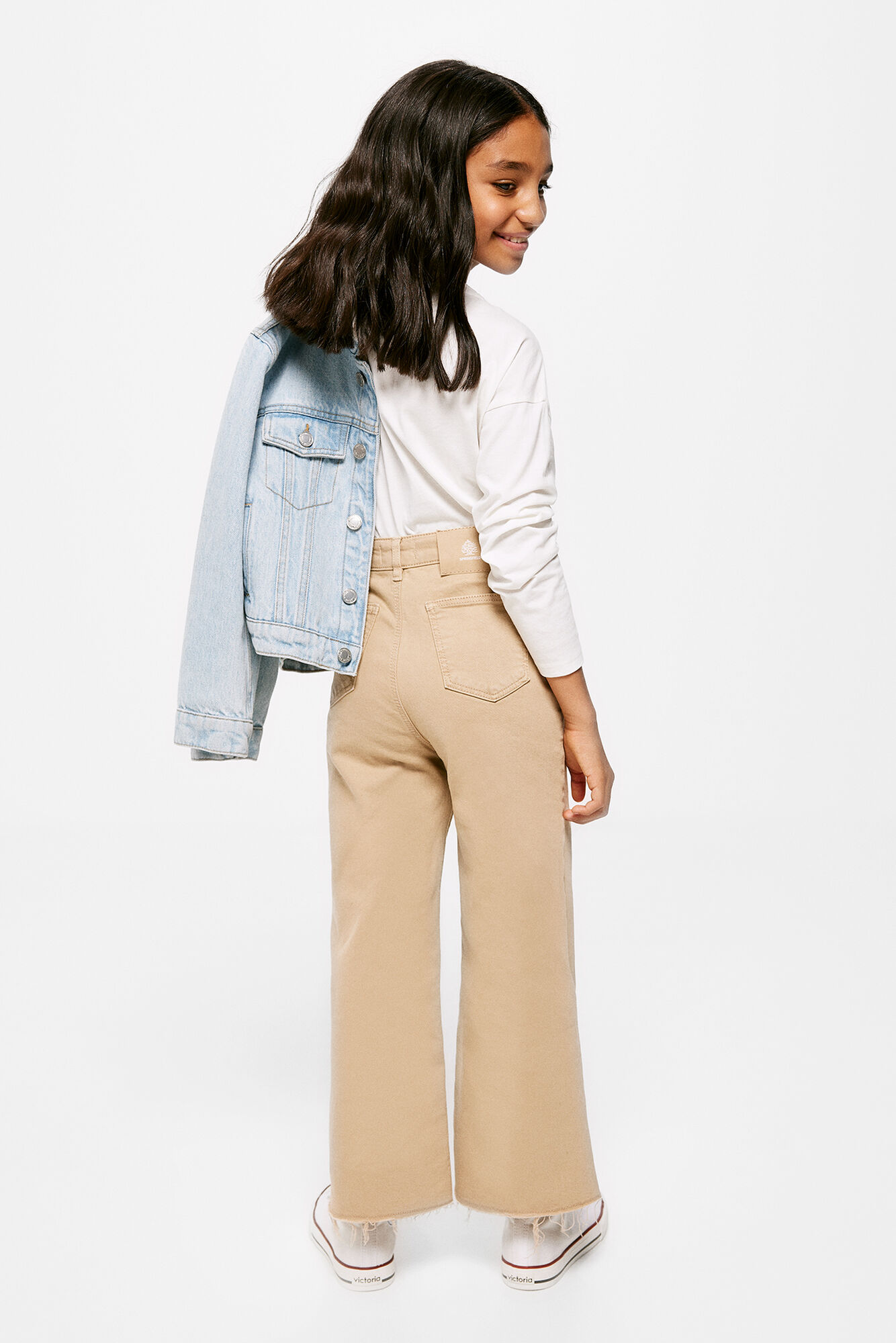 Calças culote femininas com 5 bolsos