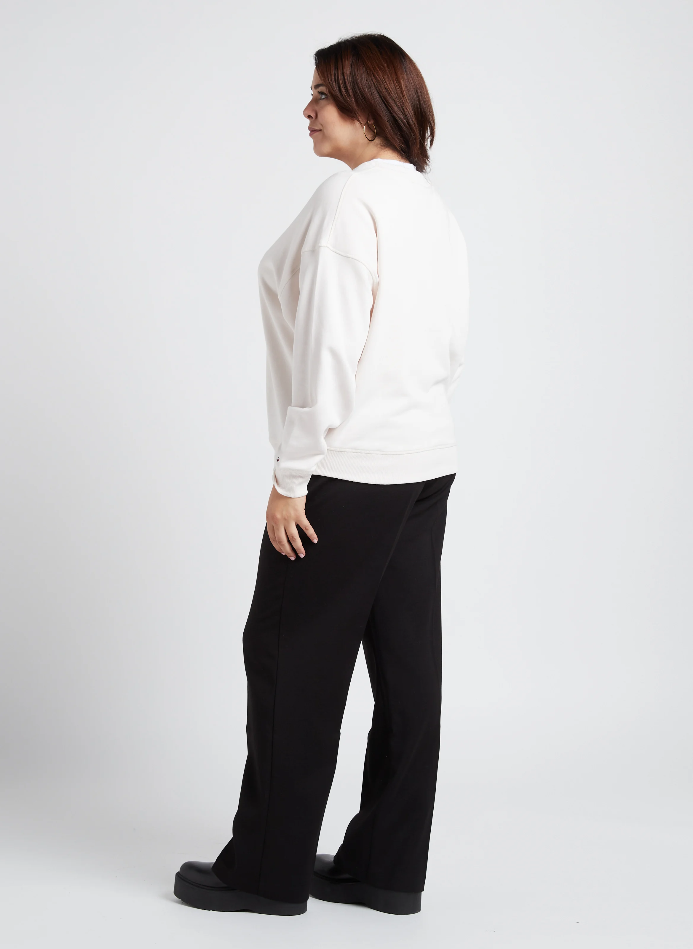 Pantalon droit stretch | Noir