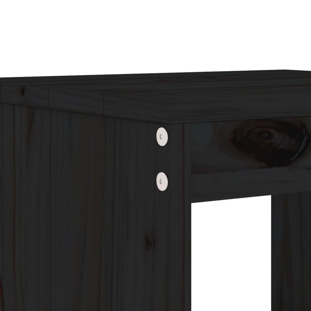 Ensemble de bar de jardin 9 pcs noir bois de pin massif