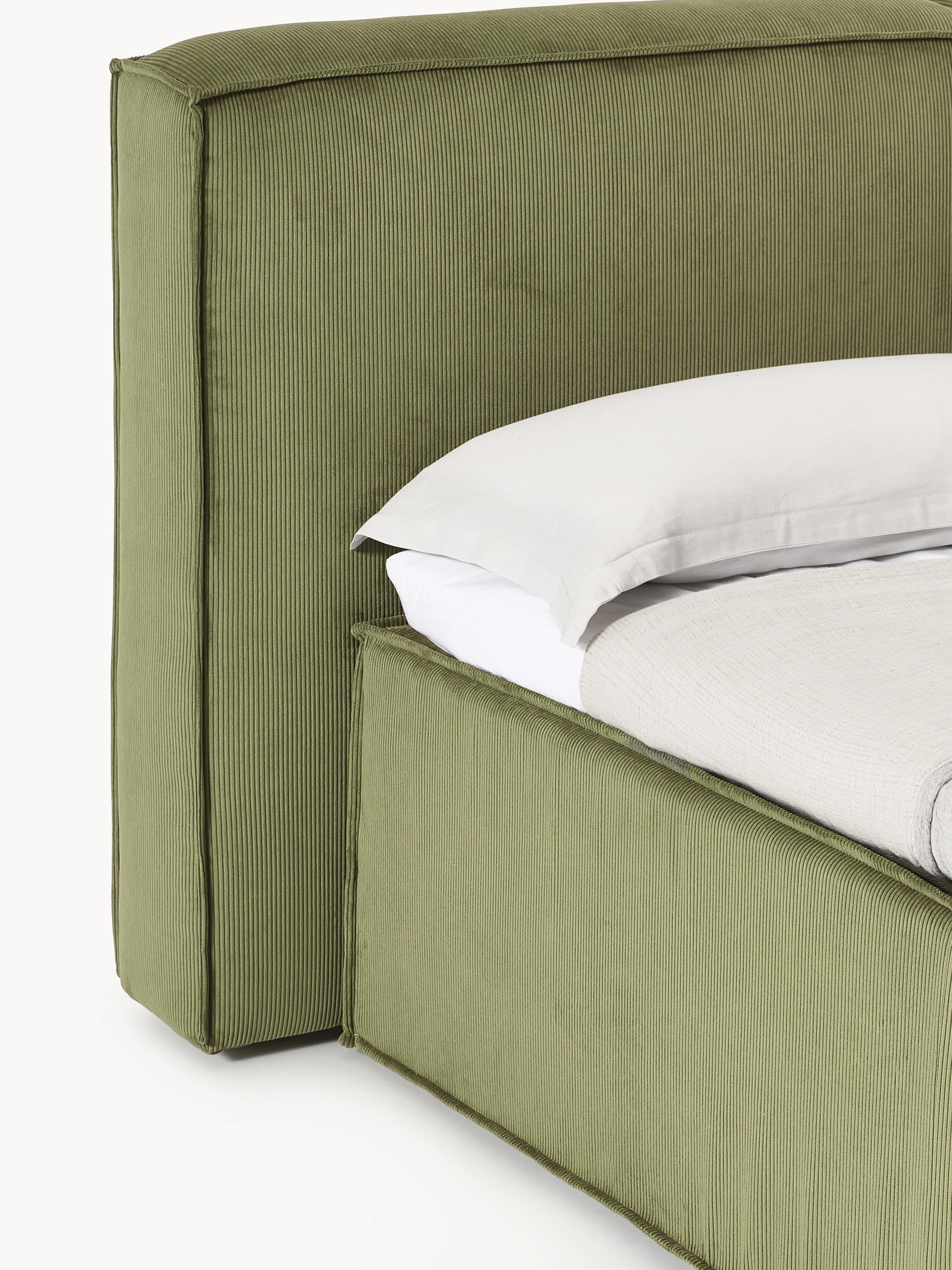 Corduroy boxspring bed Lennon