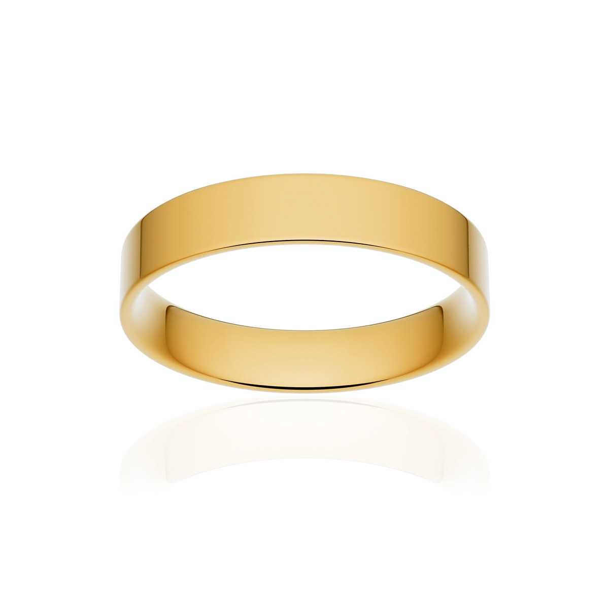 Alliance or 375 jaune poli ruban plat confort 4mm