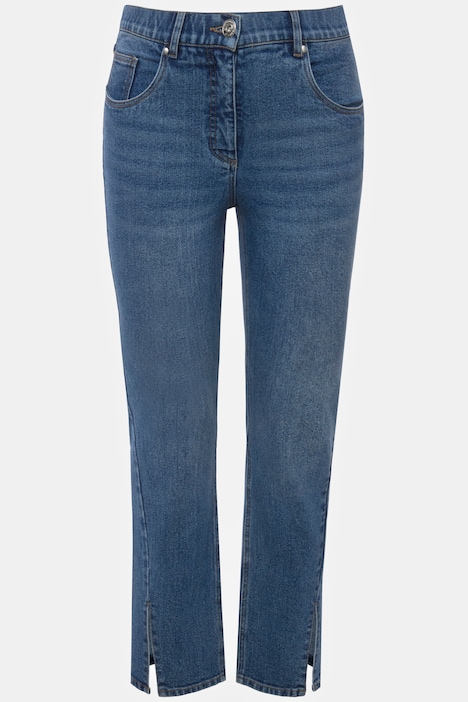 Jeans, Straight Fit, Saumschlitz, 5-Pocket
