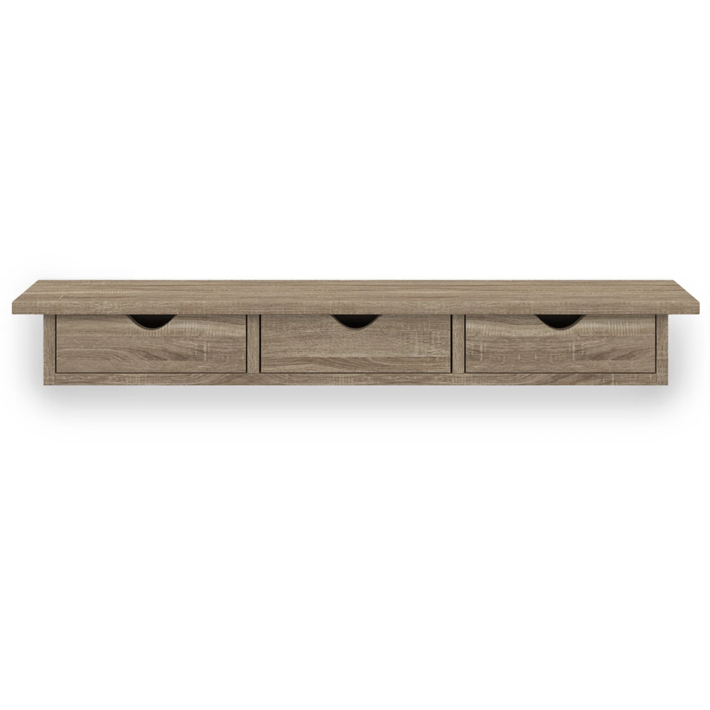 Etagère murale console d'entrée LISE 3 tiroirs façon hêtre