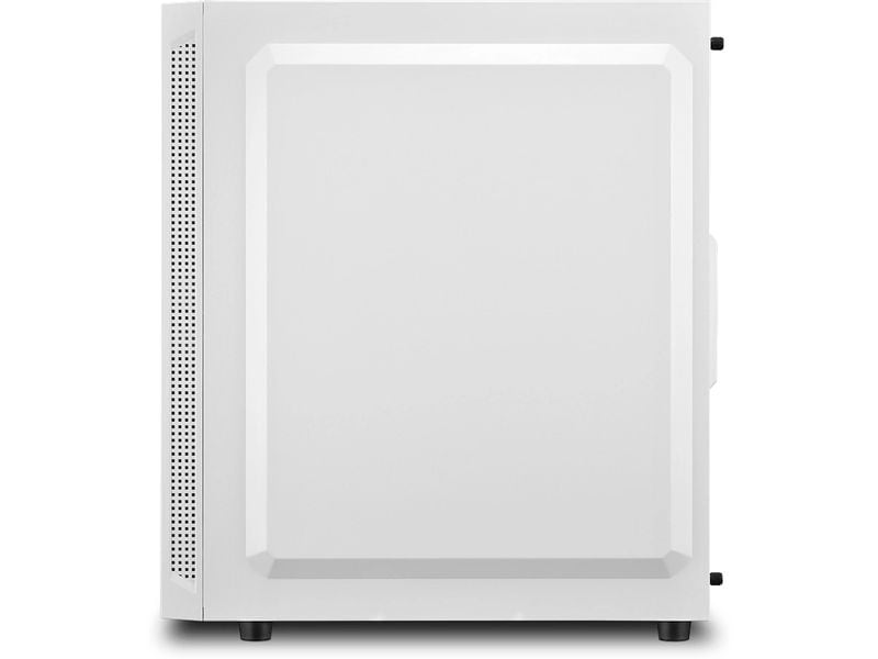 Sharkoon PC-Gehäuse RGB Slider Weiss Stylischer Gaming-Mid-Tower mit Sichtfenster und RGB-LED-Streifen