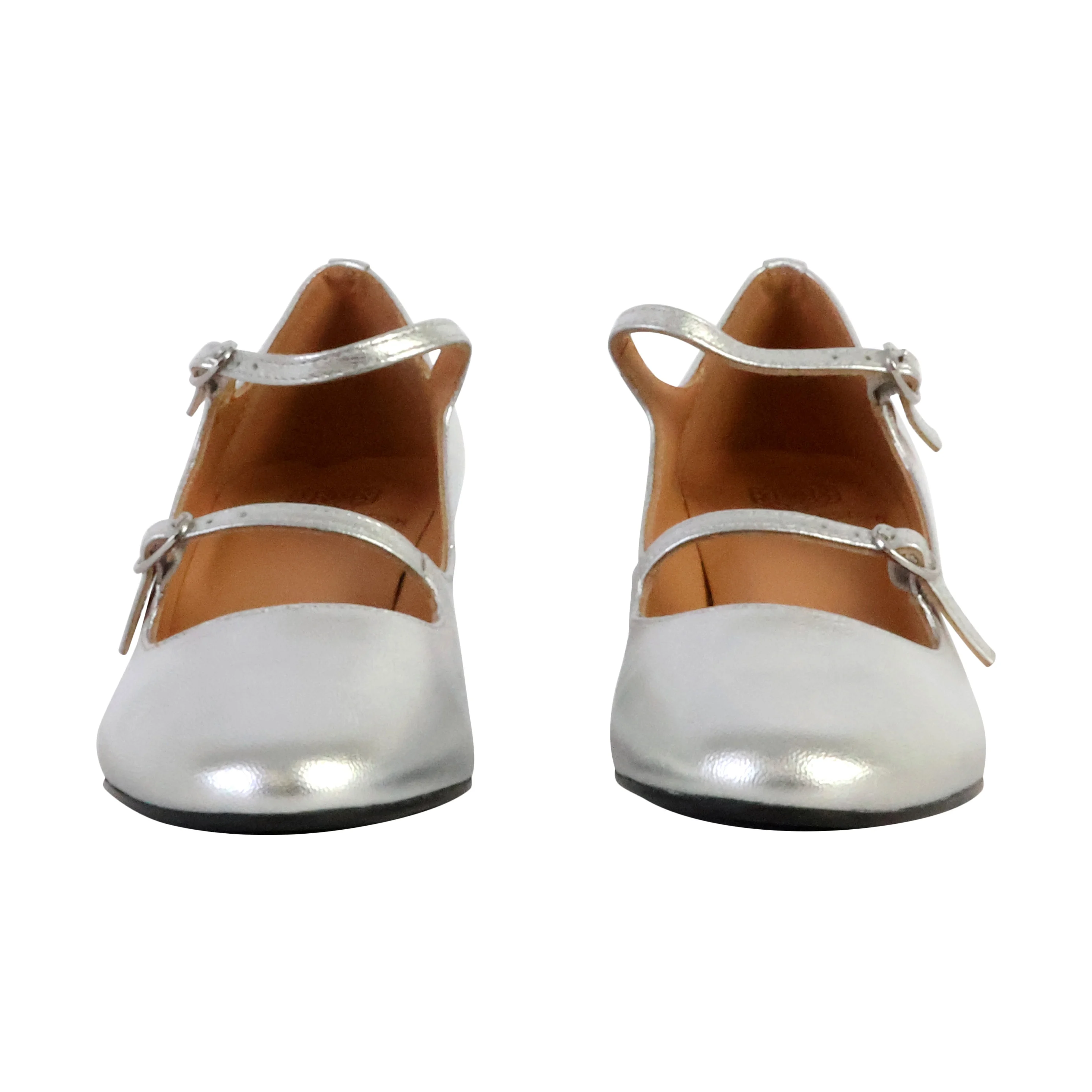 Ballerines à talon cuirpivoine | Argent