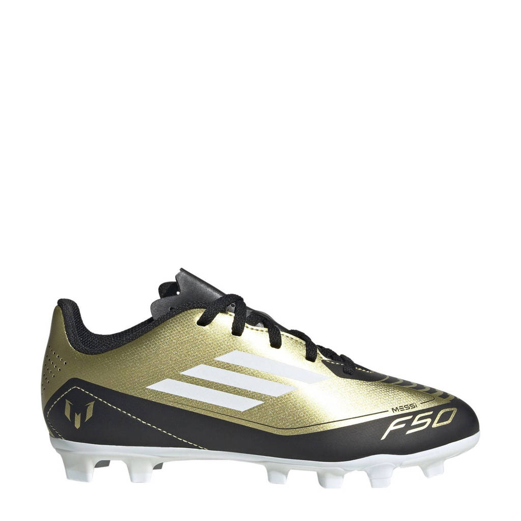 adidas F50 Club Messijunior voetbalschoenen metallic goud/wit/zwart
