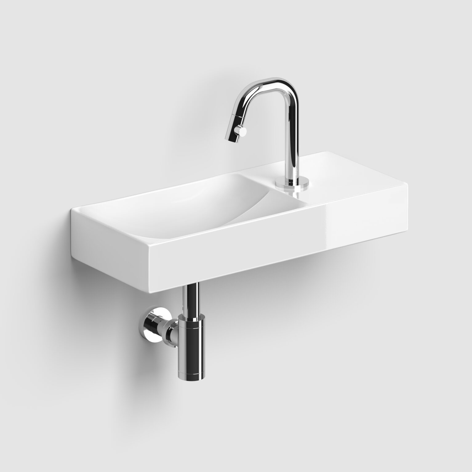Clou Vale keramische fontein 45cm met kraangat rechts wit glans