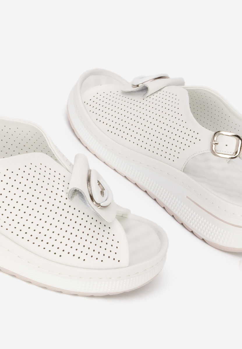 Sandales en cuir naturel blanches Calora