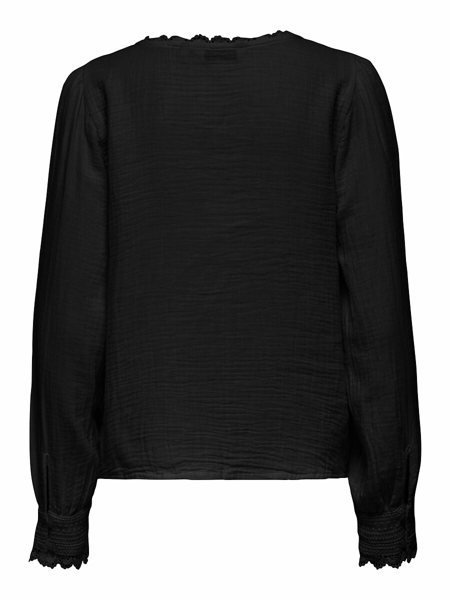 SOMENTE<br>Blusa com decote em V e detalhes bordados