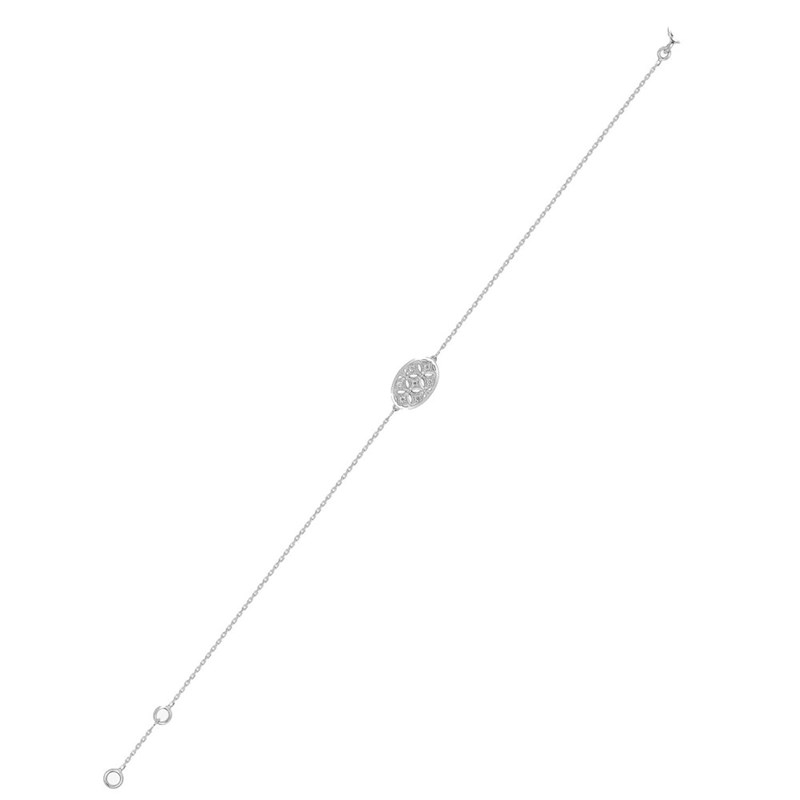 Bracelet Femme - Or 18 Carats - Diamant 0,06 Carats - Longueur : 18 cm