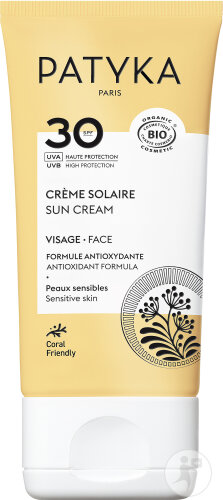 Patyka Solaires Crème Solaire IP30 Visage Bio Peaux Sensibles 40ml