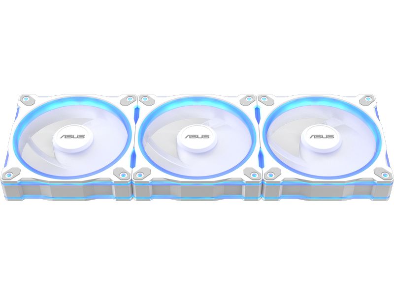 ASUS PC-Lüfter Prime MR120 Fan ARGB Reverse 3 in 1 Weiss 3er-Pack leiser Reverse-Lüfter mit rückseitiger ARGB-Beleuchtung und PWM-Steuerung