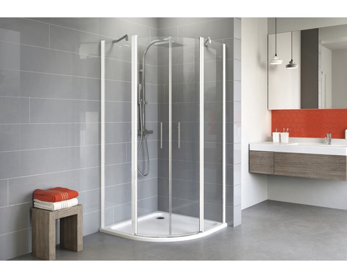 Ronde douche Schulte Alexa Style 2.0 R500 90x90 cm helder glasprofiel kleur alpinewit