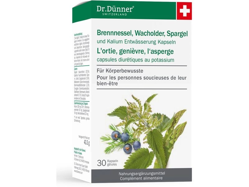 Dr. Dünner Brennnessel Entwässerung 30 Kapseln Entwässerungskapseln