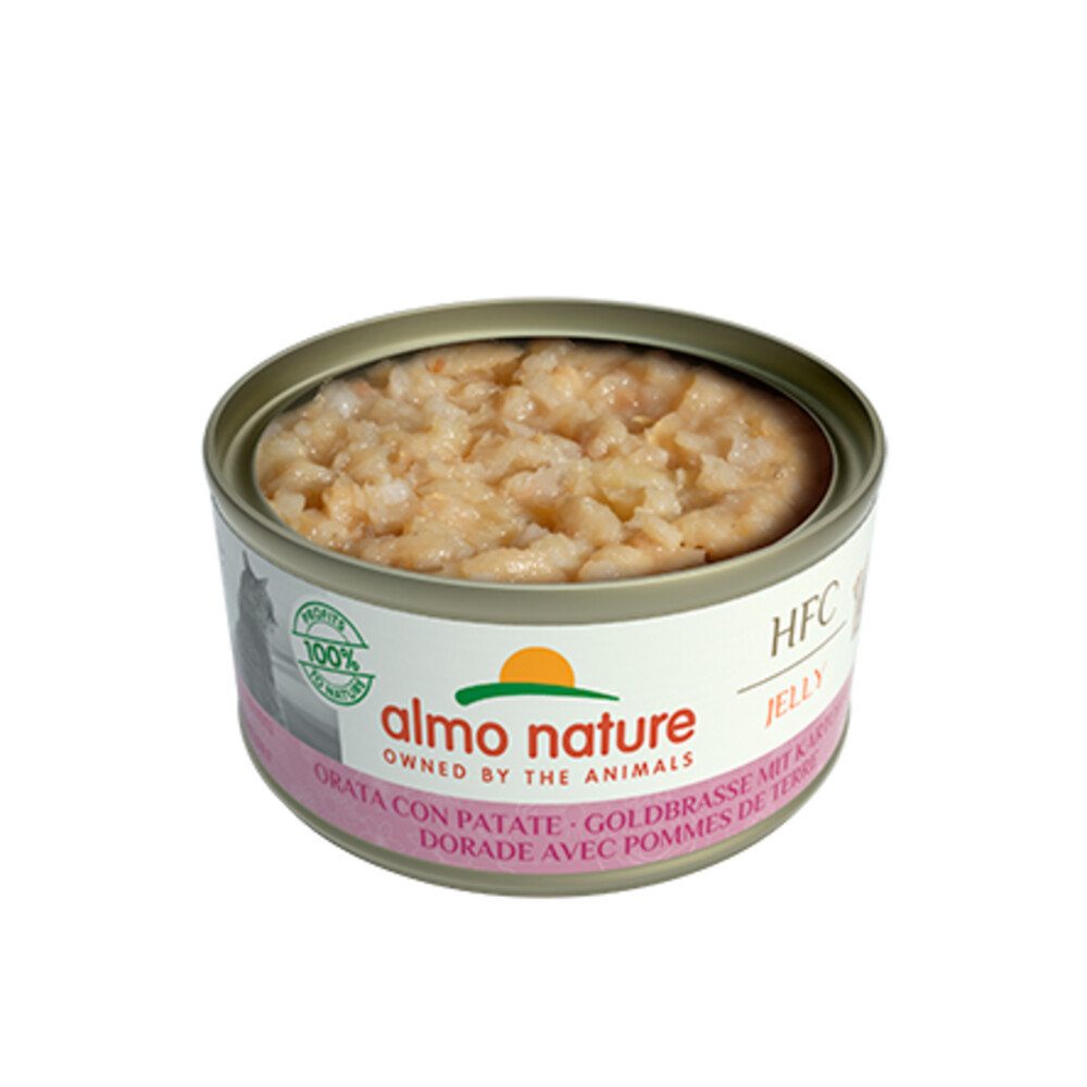 24x Almo Nature HFC Jelly Kattenvoer Nat Light Zeebrasem & Aardappel70 gr
