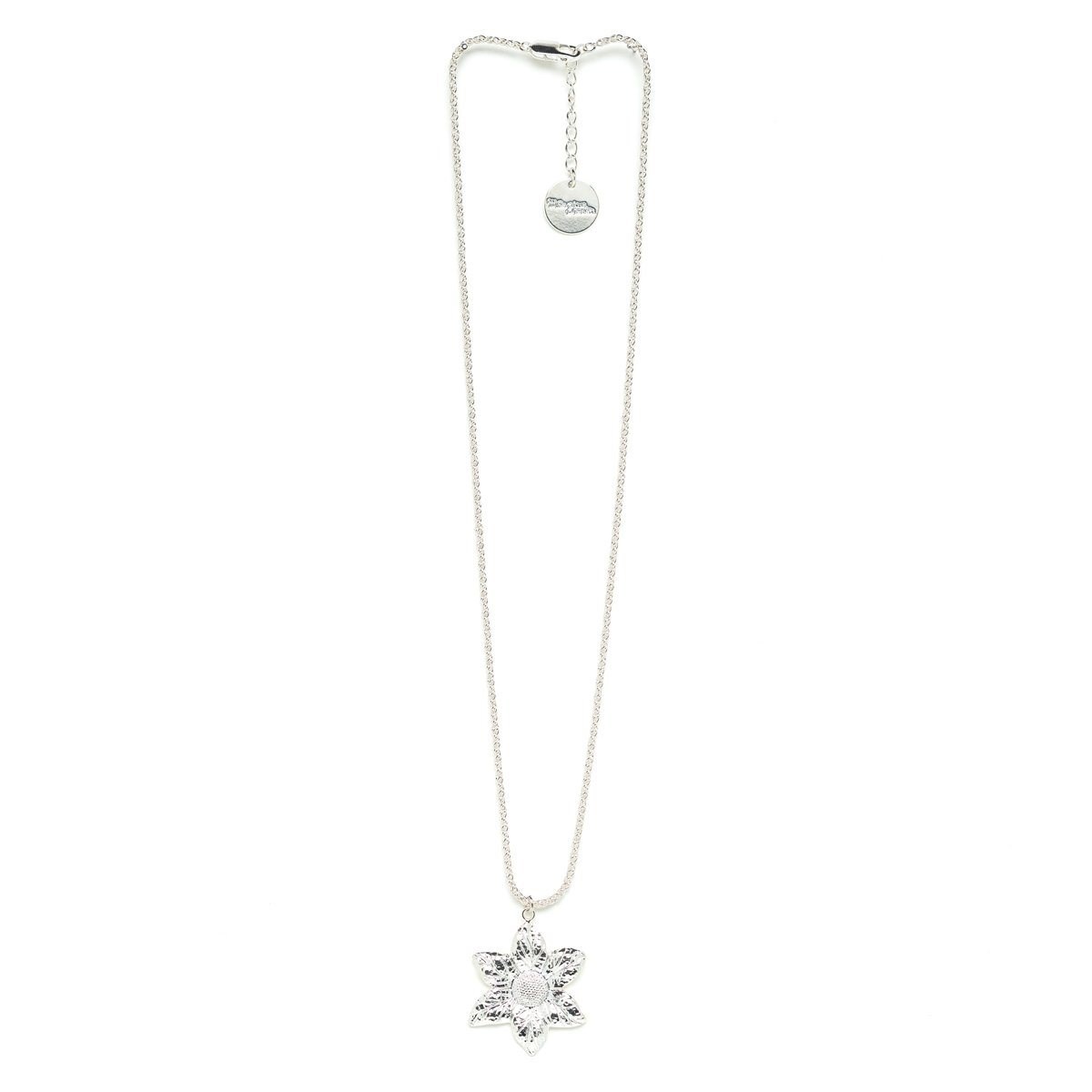 collier fleur plaqué argent - HESPÉRIS