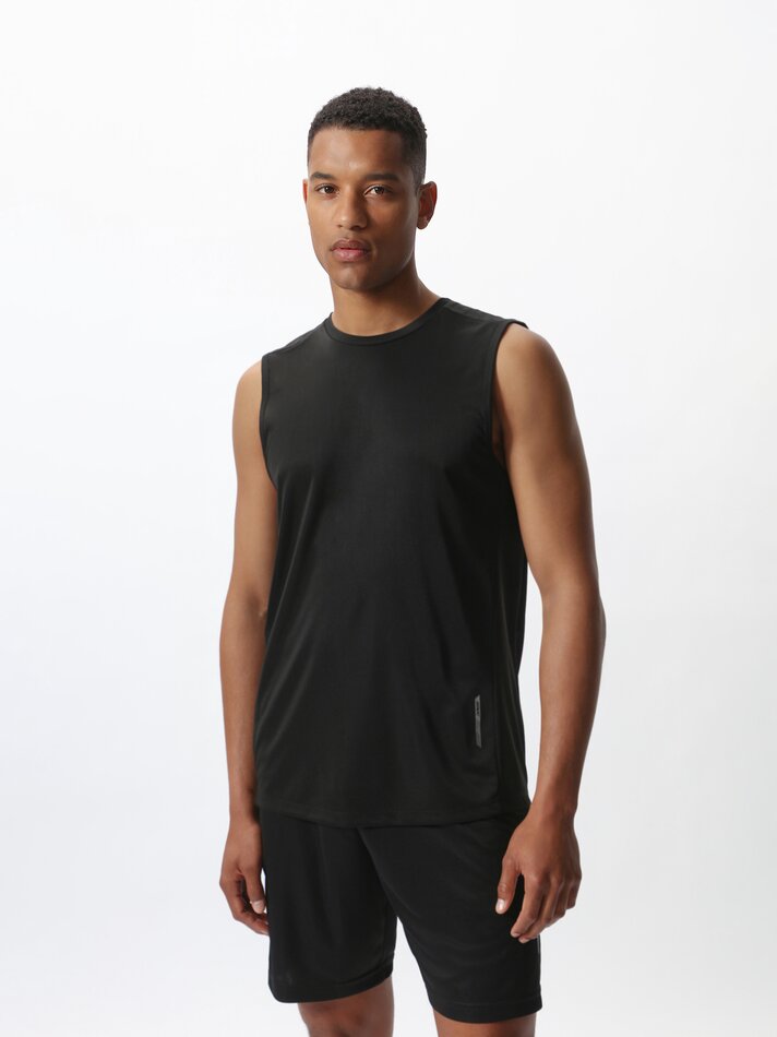 Camiseta esportiva sem mangas - Preta