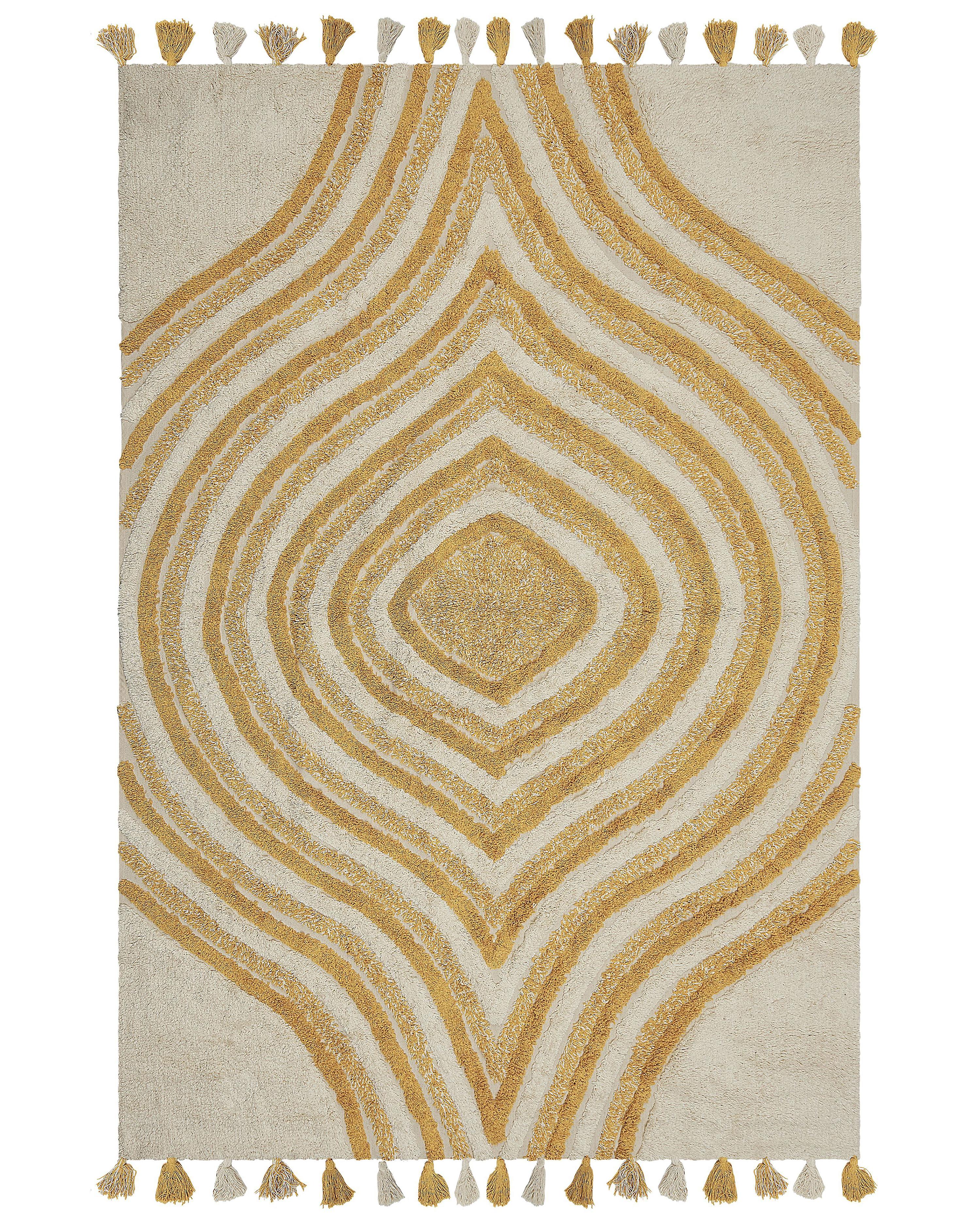 Vloerkleed BINGOL Geel 160 x 230 cm Katoen