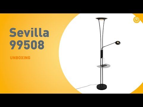 Vloerlamp zwart met leesarm incl. LED en USB-poort - Sevilla