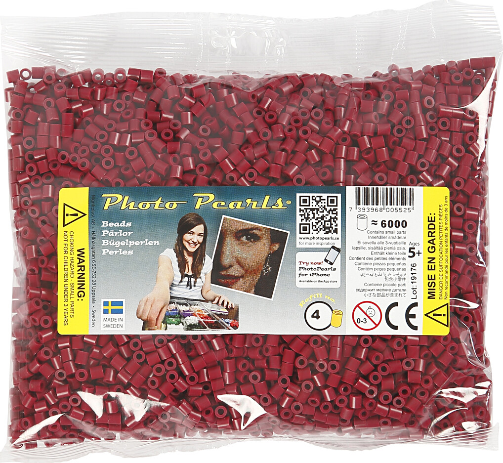 Photopearls - Medium - Vinrød 4 - 6000 Stk. - Nabbi Fotoperler