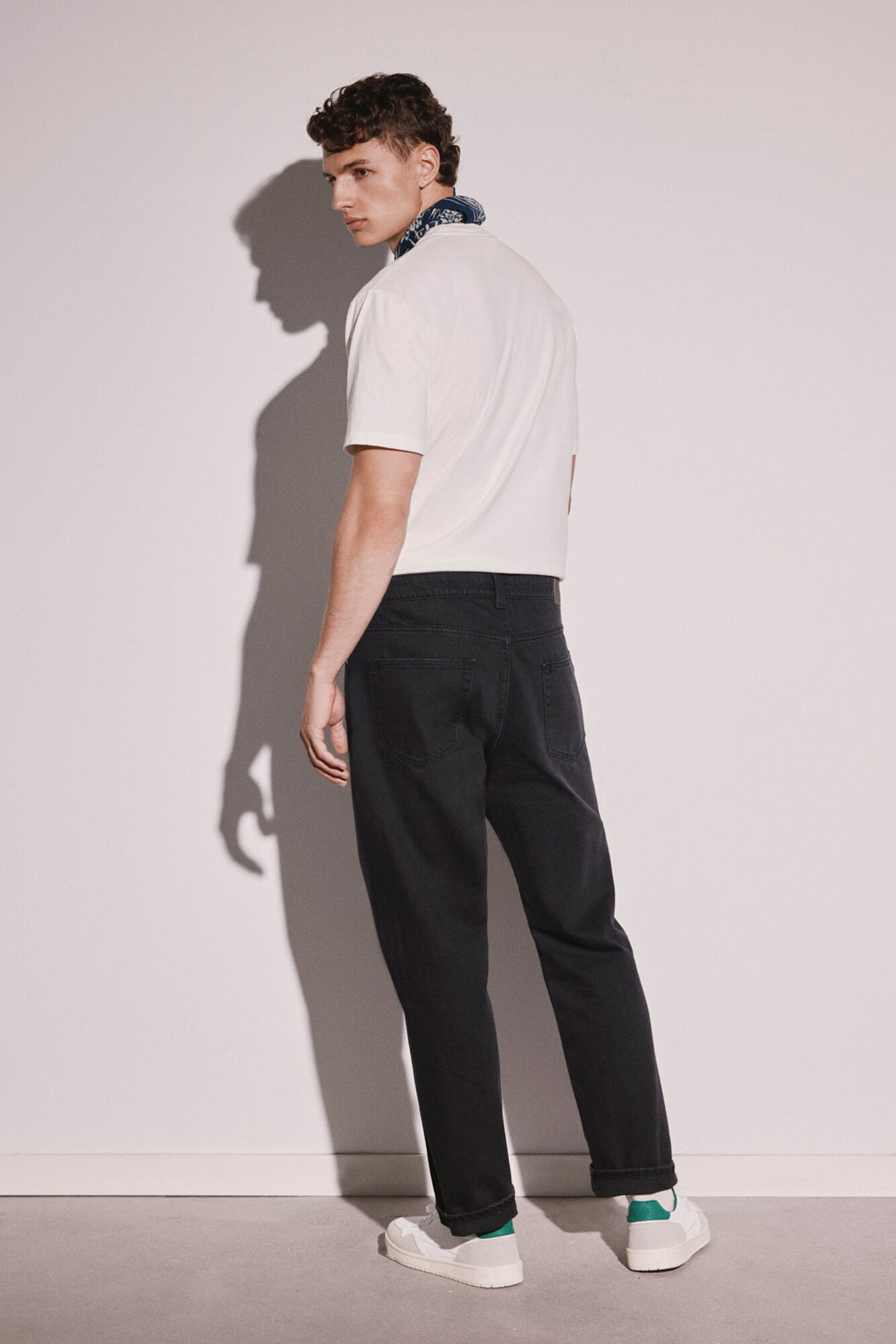 jeans preto lavado casual regular