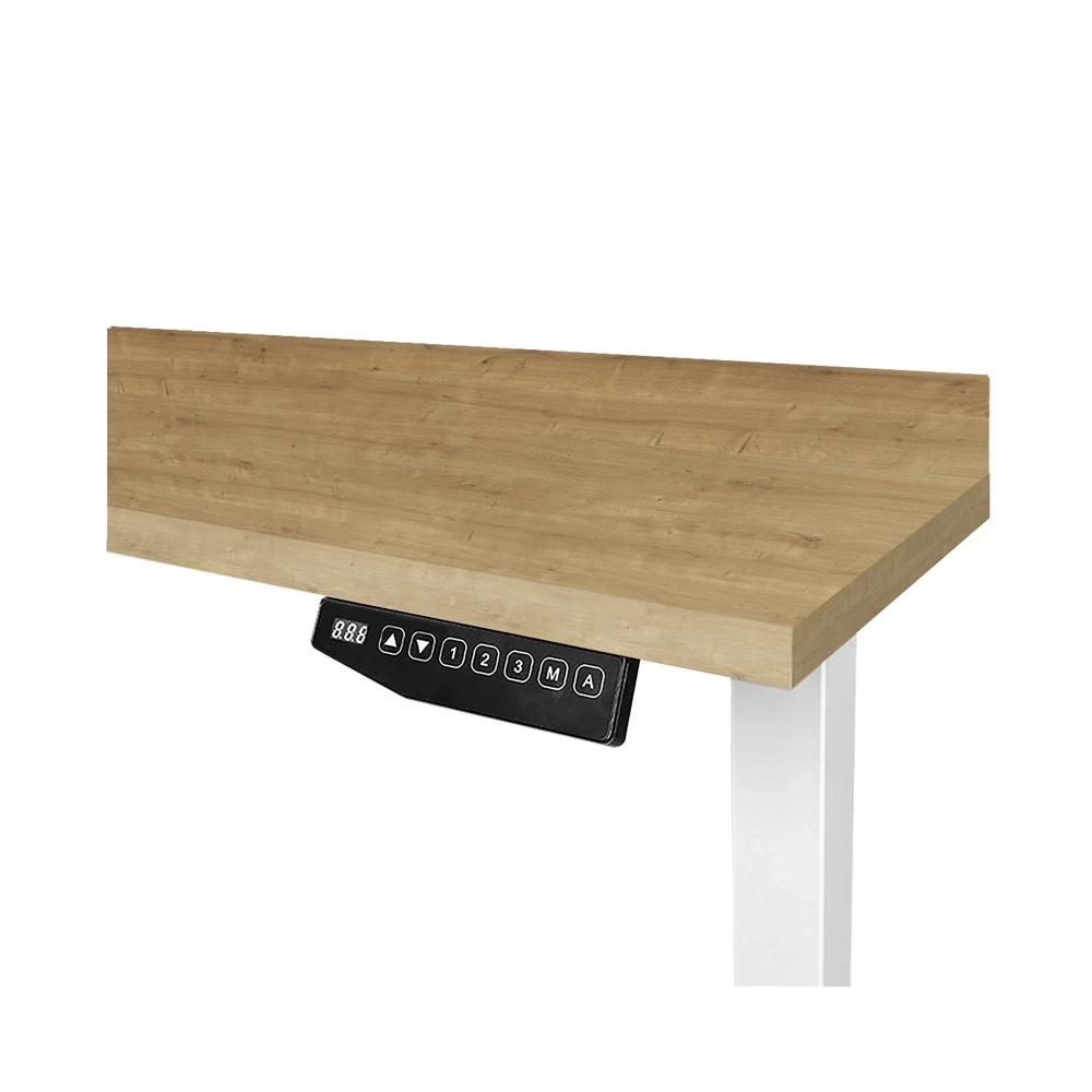 CONTINI höhenverstellbarer Bürotisch 200 x 90 cm Eichendekor / Gestell weiss