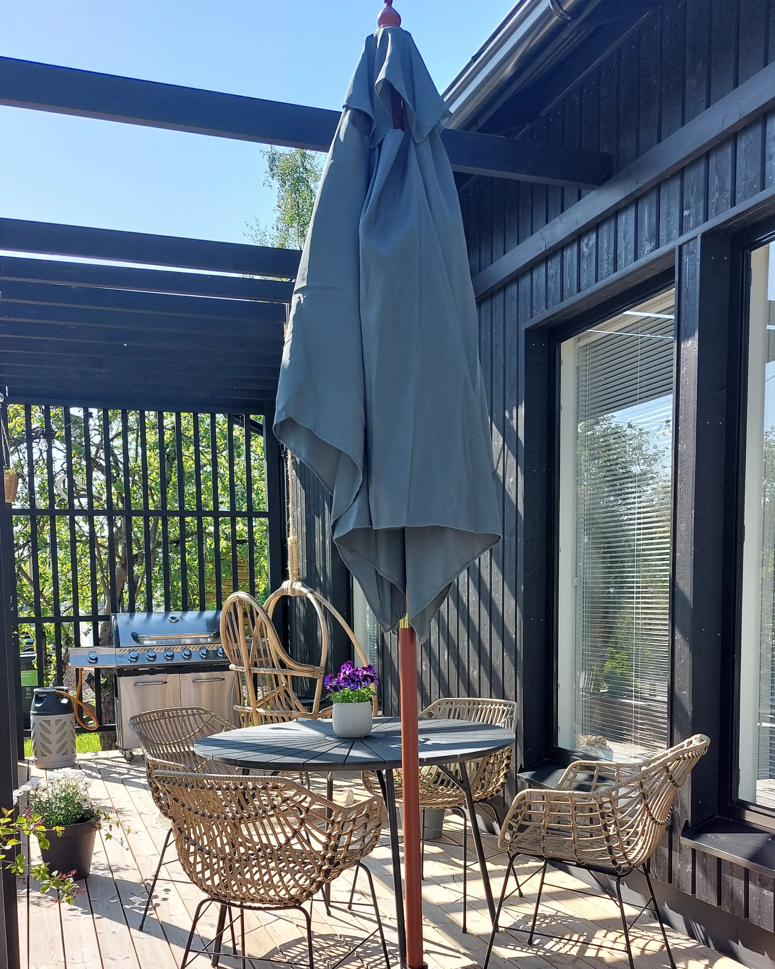 Parasol 195 cm FLAMENCO Donkergrijs