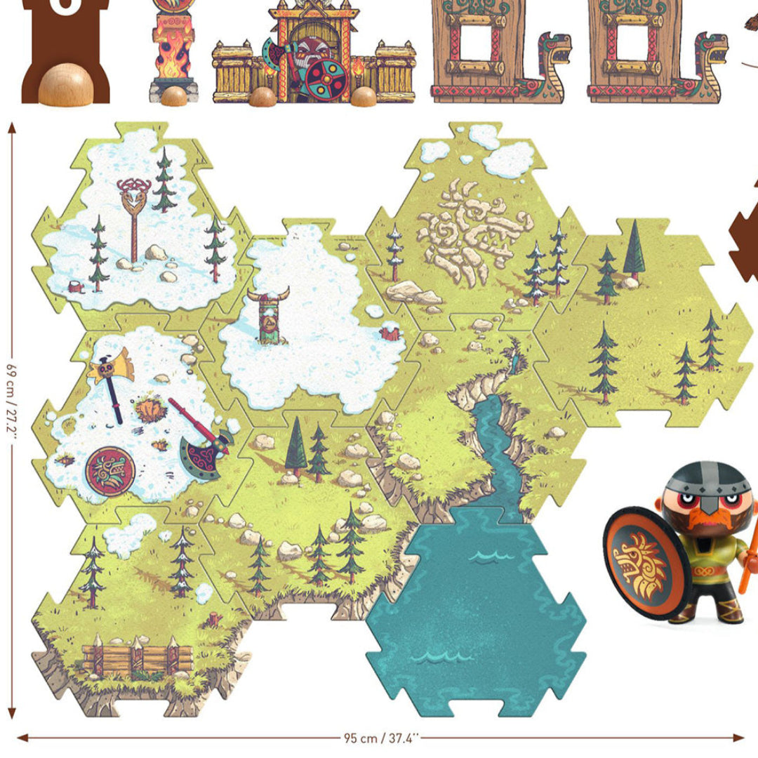 djeco arty toys vloerpuzzel puzzl'up alric barbarious - 16-delig