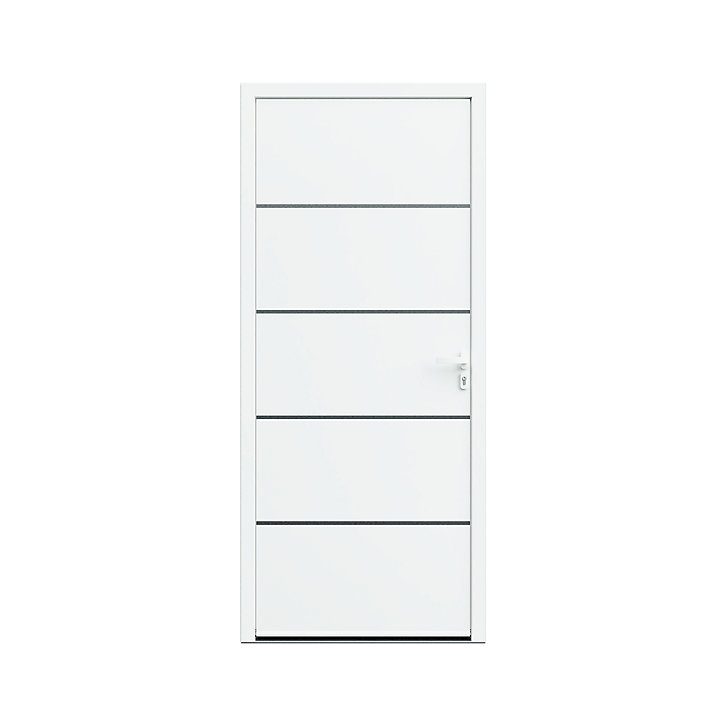 Porte d'entrée FORTIA alu blanc RAL 9003 Cecina 96 x h.218 cm poussant gauche