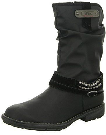 s.Oliver 45405 meisjes korte schacht laarzen, zwart 001, 33 EU