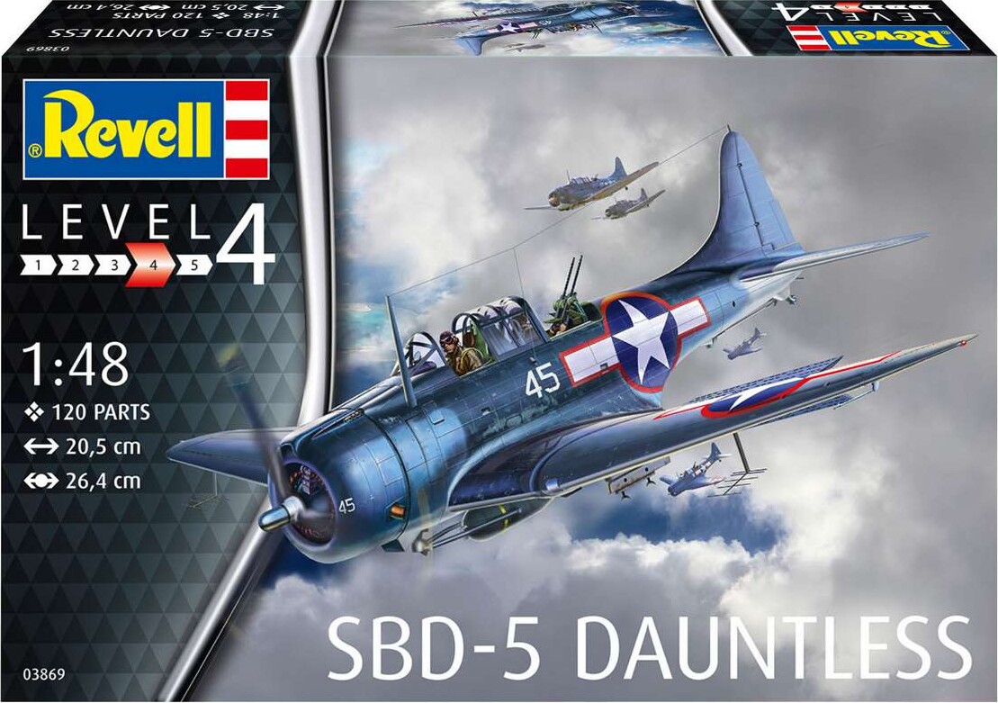 Revell - Sbd-5 Dauntless Fly Byggesæt - 1:48 - Level 4 - 03869