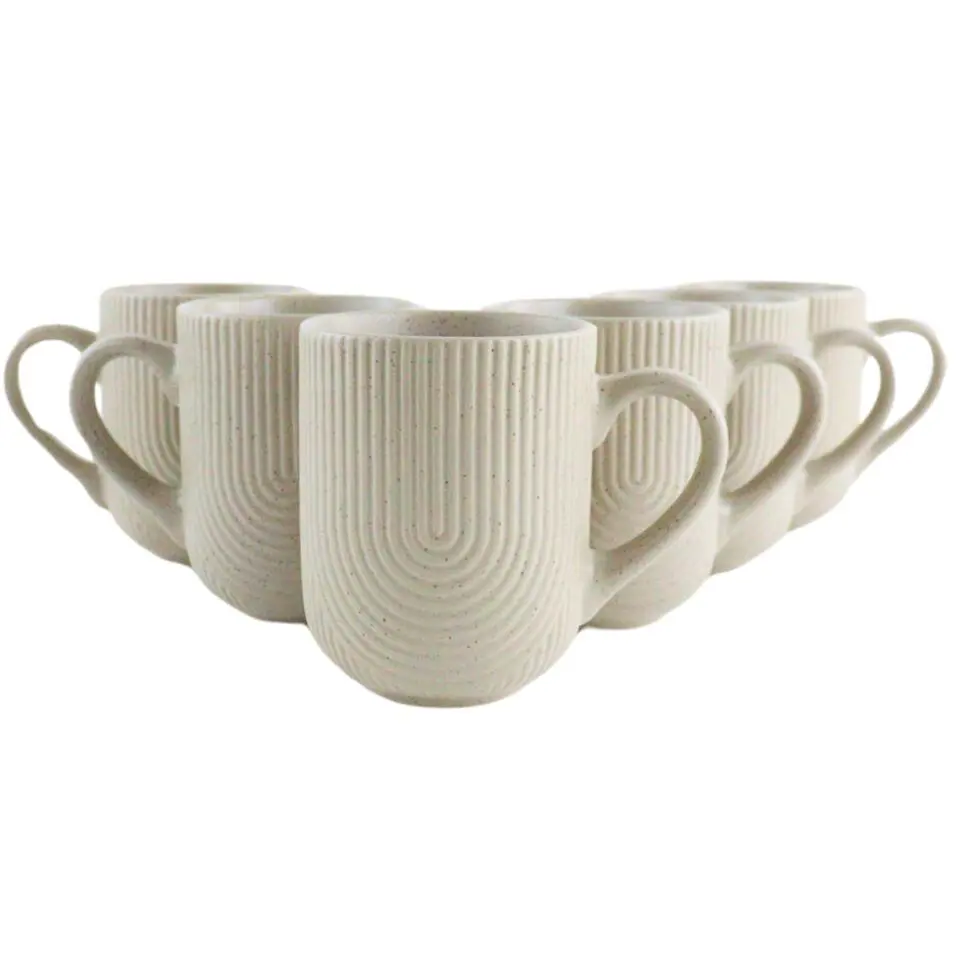 OTIX Koffiekopjes Met Oor Set van 6 Koffietassen Cappuccino Kop Theemok 300ML...