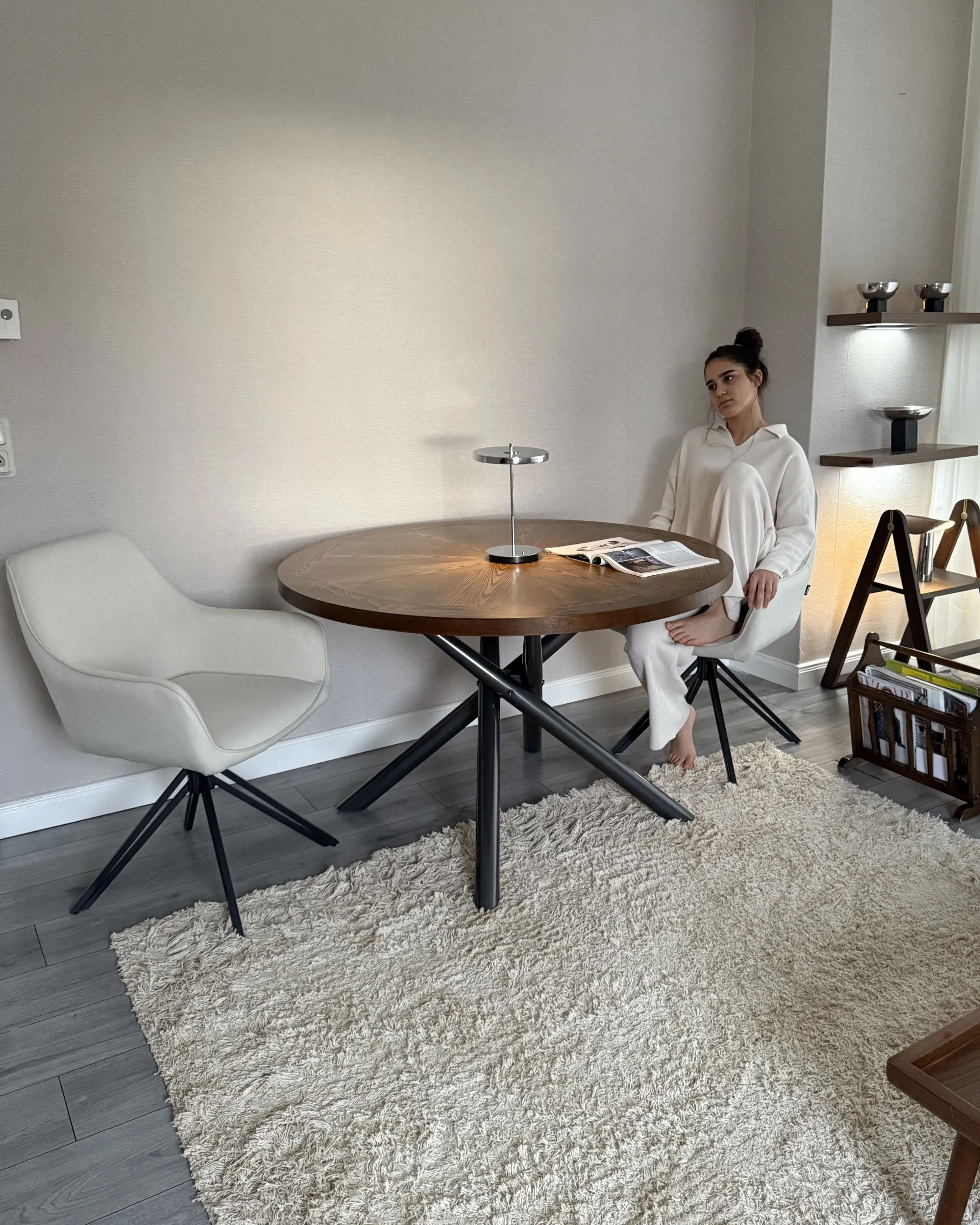 Set van 2 eetkamerstoelen draaibaar JODAR Lichtbeige