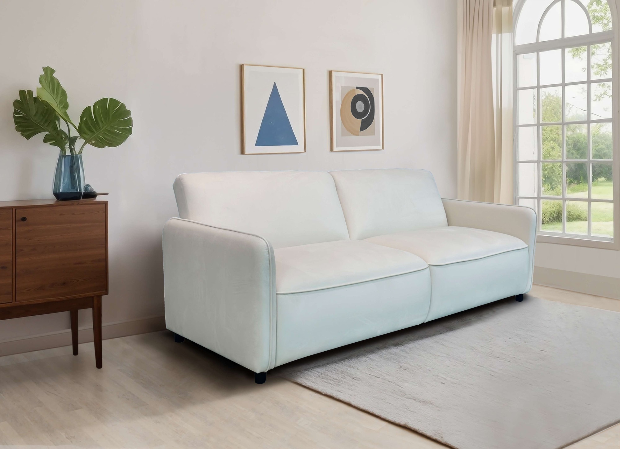 Dorel Home 3-Sitzer »Allie Curved Schlafsofa 209 cm« Bettfunktion (110/190), verstellbare Rückenlehne, Cord u. Velours