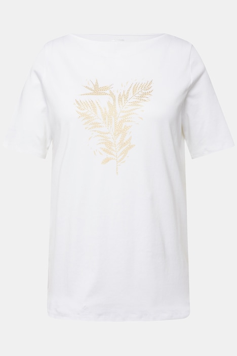 T-Shirt, Pima Cotton, Farn, U-Boot-Ausschnitt, Halbarm
