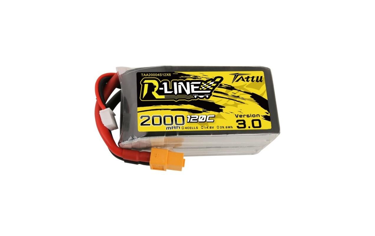 RC-Akku LiPo 2000 mAh 14.8 V 120C R-Line V3.0Softcase 4S LiPo-Akku für Multikopter mit XT60 Stecker