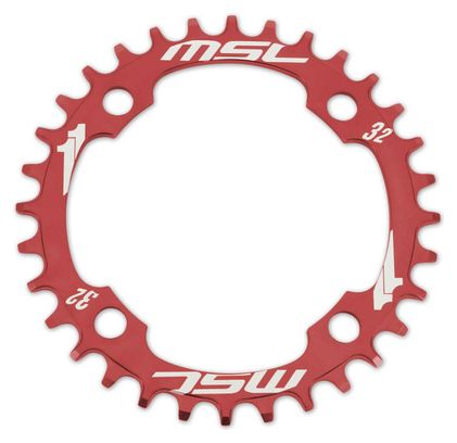 MSC Plateau CNC Alu 7075 Narrow Wide 4 branches 104mm Rouge
