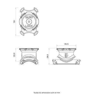 Support Smartphone Quad Lock pour vélo - Noir