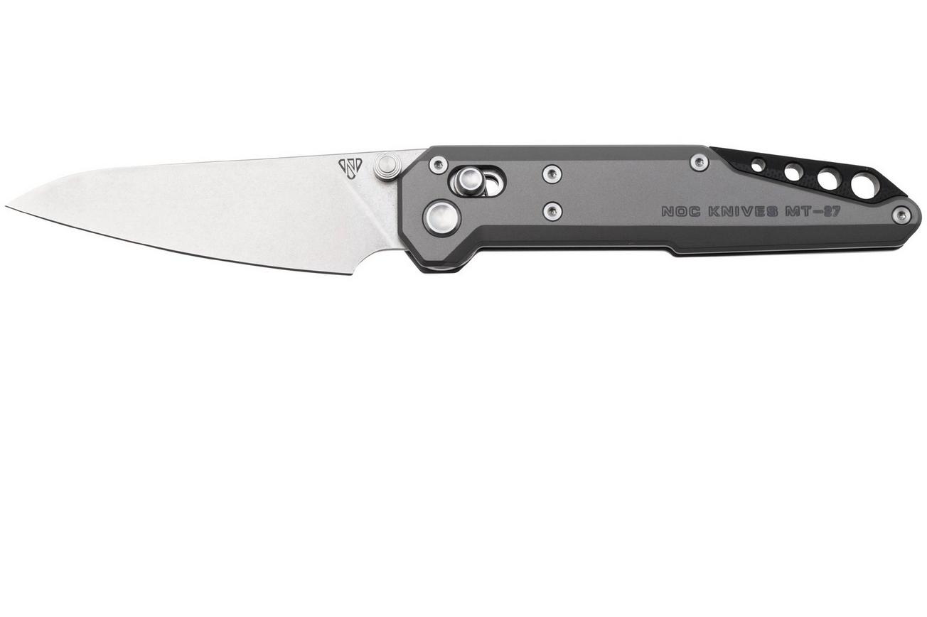 NOC Knives Dark Feather MT-2703 Stonewashed M390, Grey Titanium, zakmes