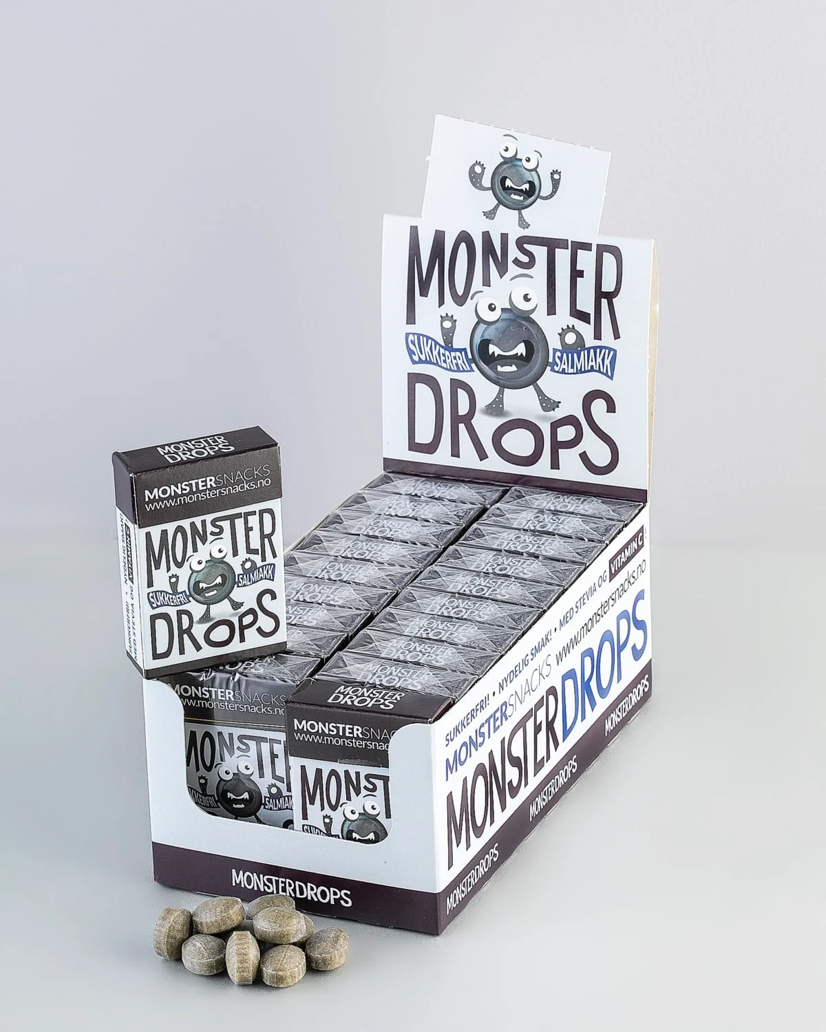 Monster Sukkerfri Drops - Salmiakk - 20x36.5g - PAKKETILBUD!