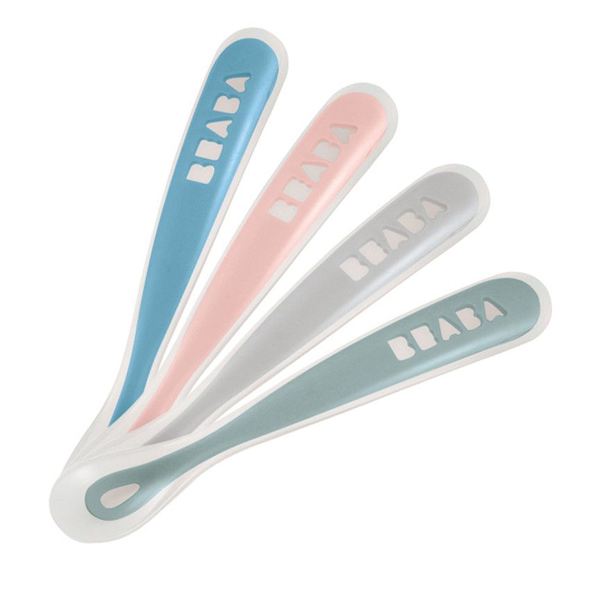 Set de 4 cuillères 1er âge en silicone - Wendy - Ecru