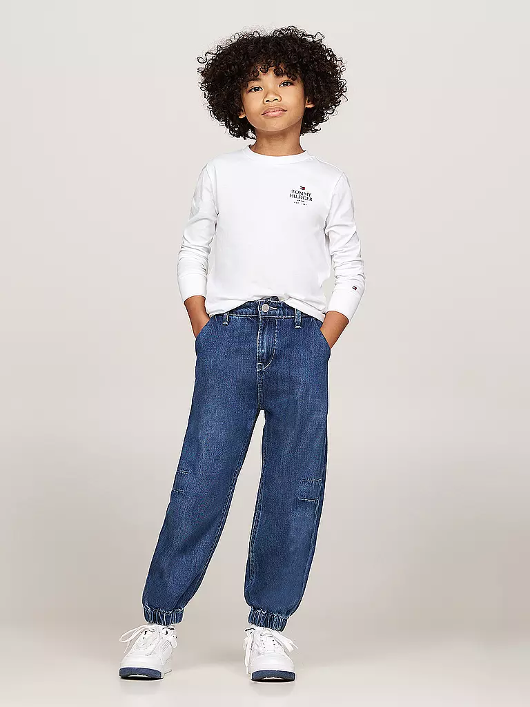 TOMMY HILFIGER Jungen Langarmshirt weiss