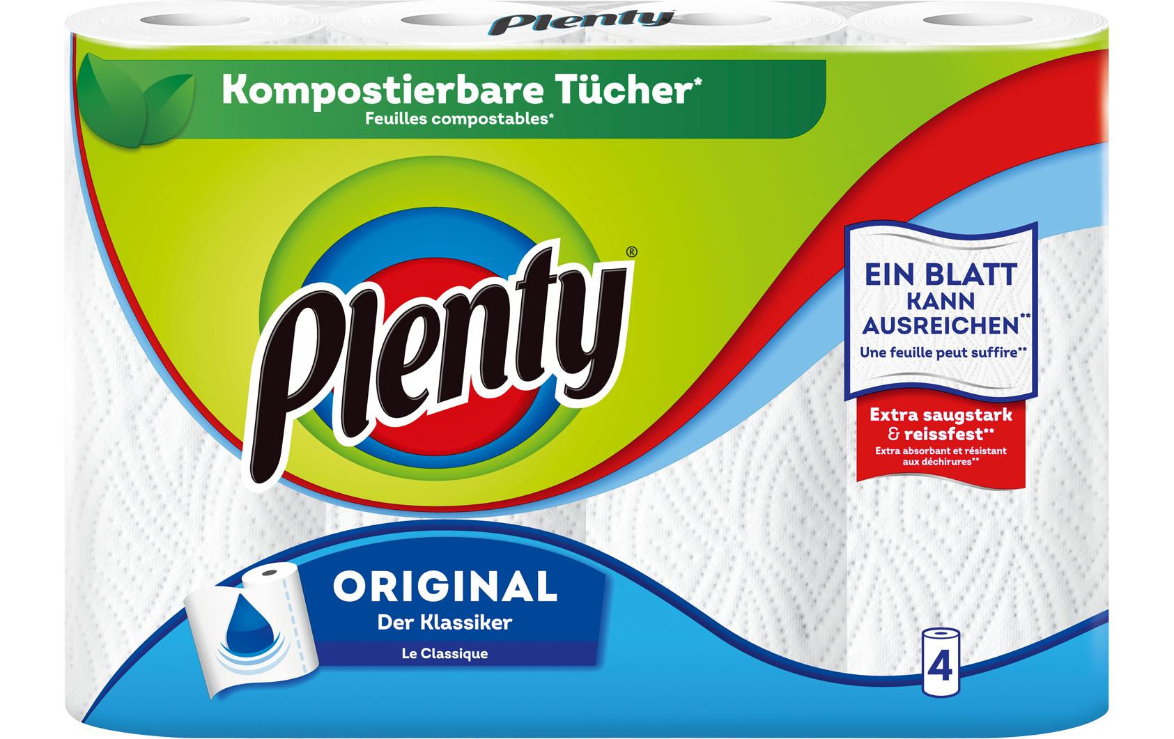 Haushaltspapier Original 4 Rollen à 45 BlattKompostierbare Tücher für die Hygiene im Haushalt
