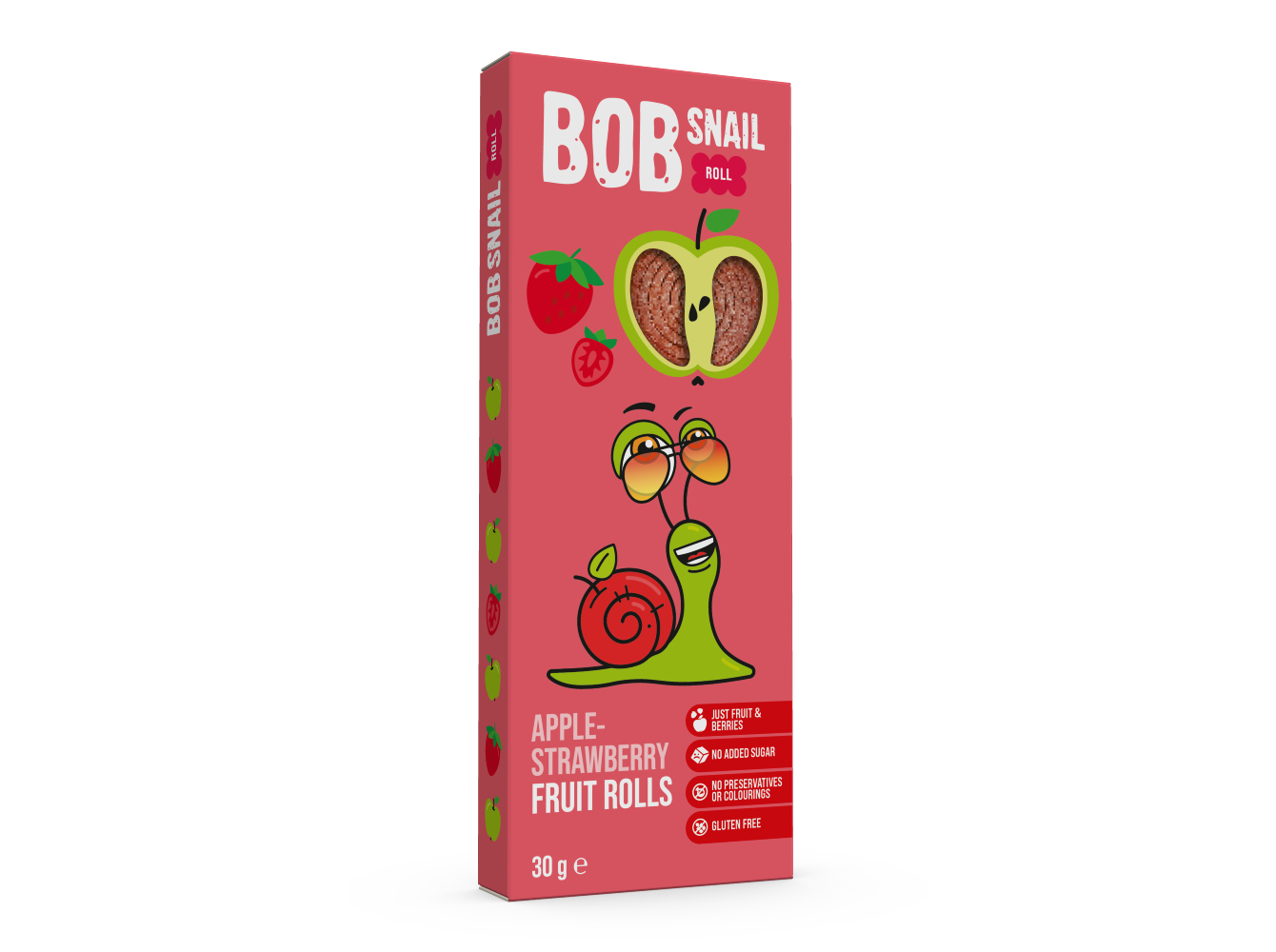 ROLINHOS DE FRUTA BOB SNAIL MAÇÃ E MORANGO 30 G