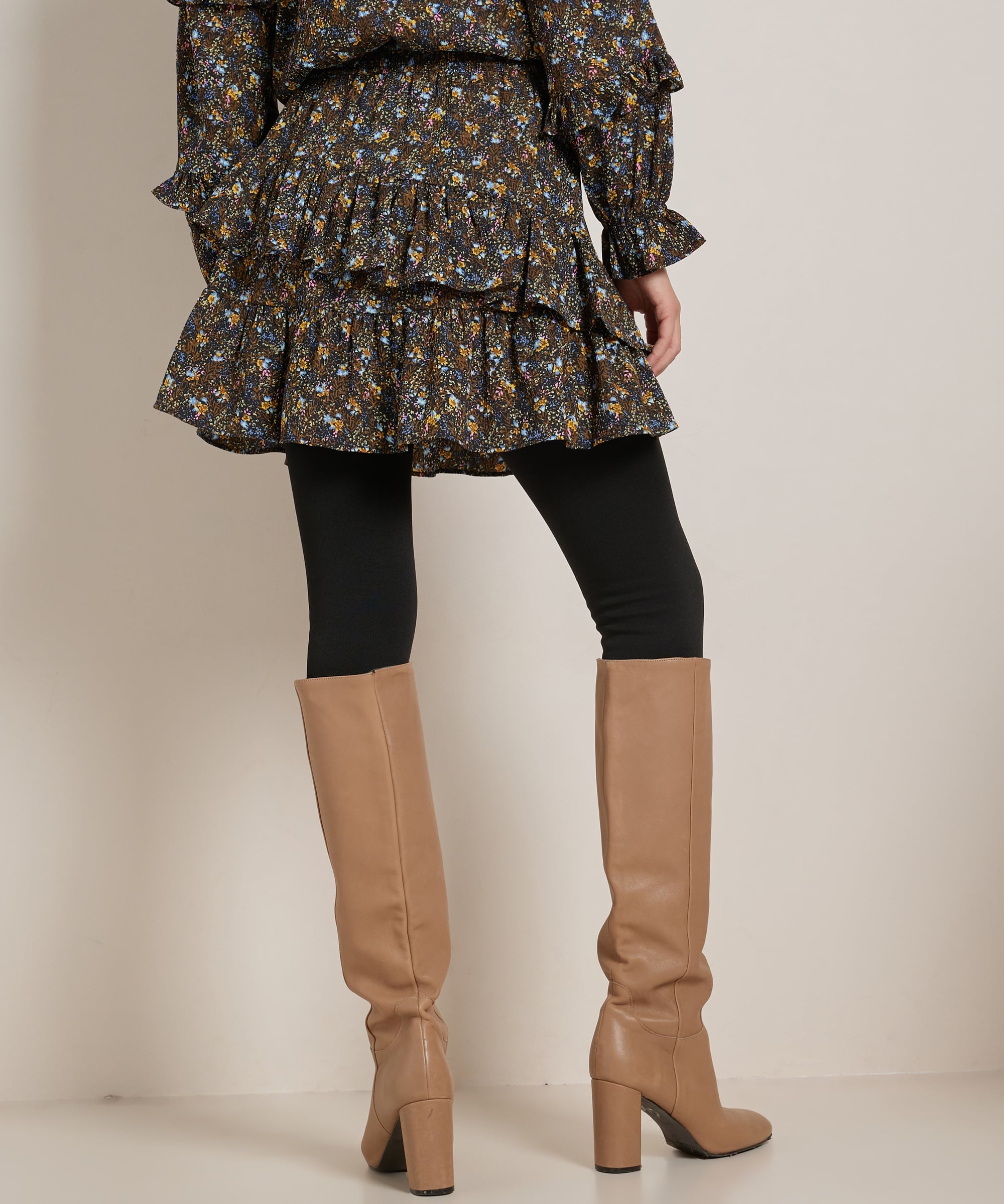 bloemenprint rok met ruches